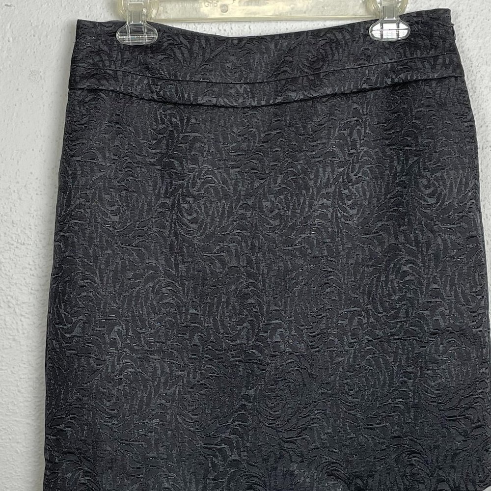 Ann Taylor LOFT Women's Gray Floral Textured Pencil Skirt w/ Pockets